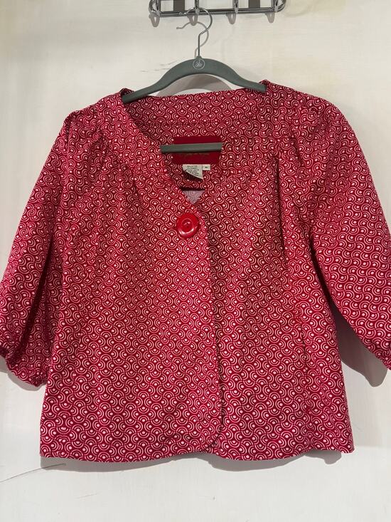 Lal Jackets & Blazers - LAL “Live a Little” retro red & white patterned swing cropped jacket blazer Med